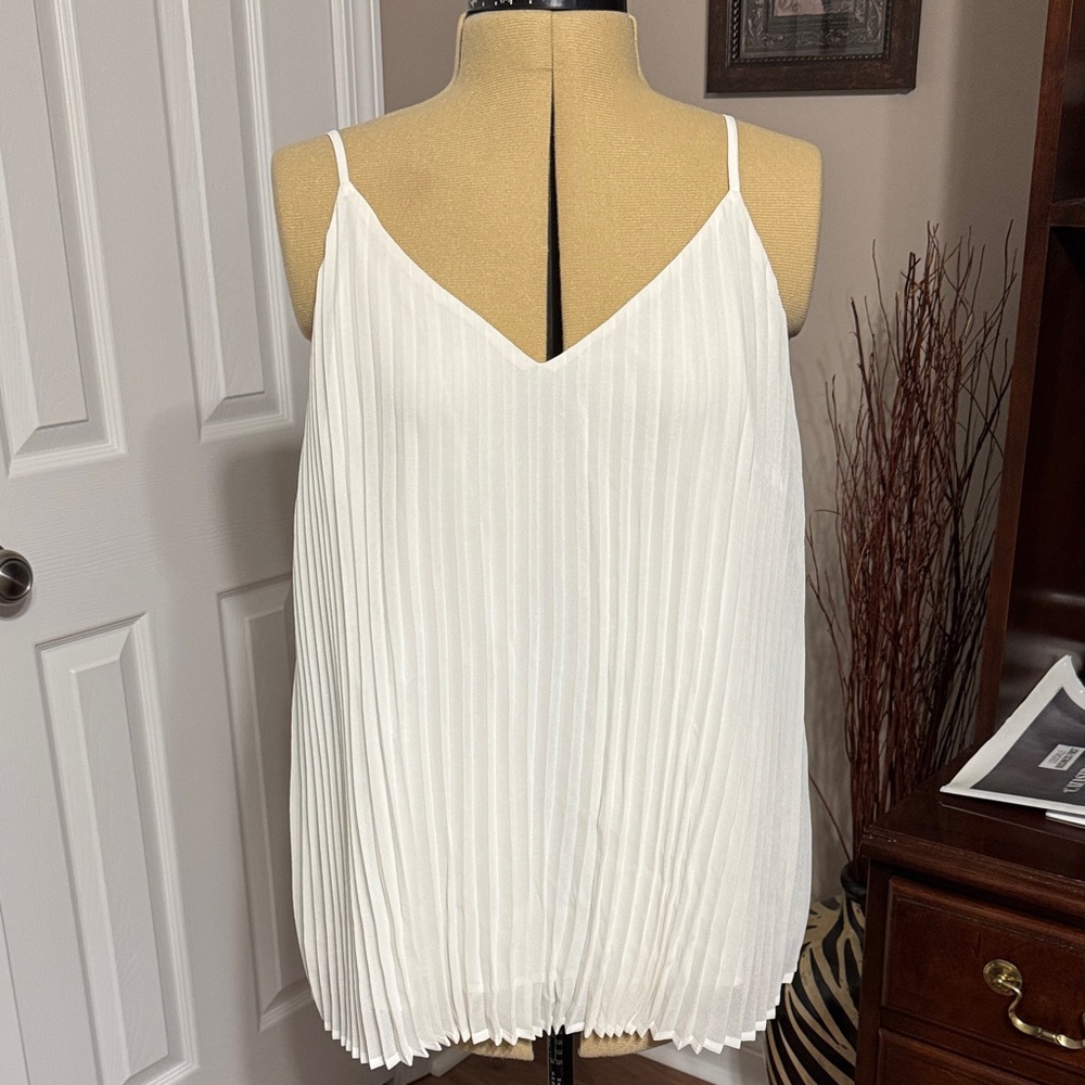 Target White Pleated Camisole Top